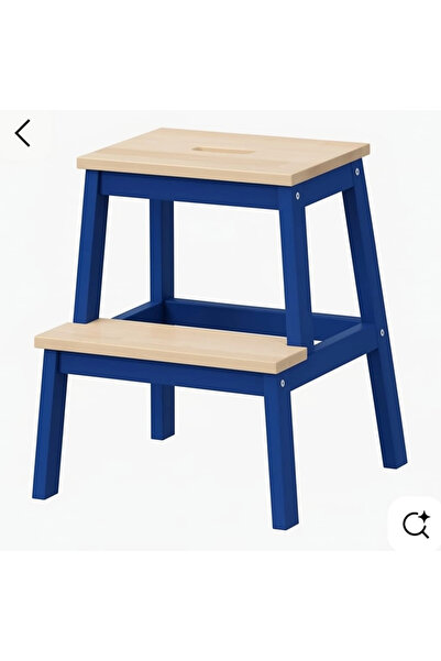 woodenzo Ahşap Basamaklı Tabure (MAVİ)