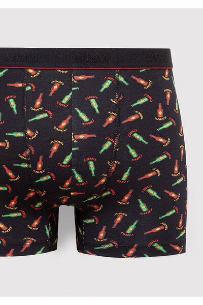 Mavi Baskılı Siyah Boxer 0911822-900