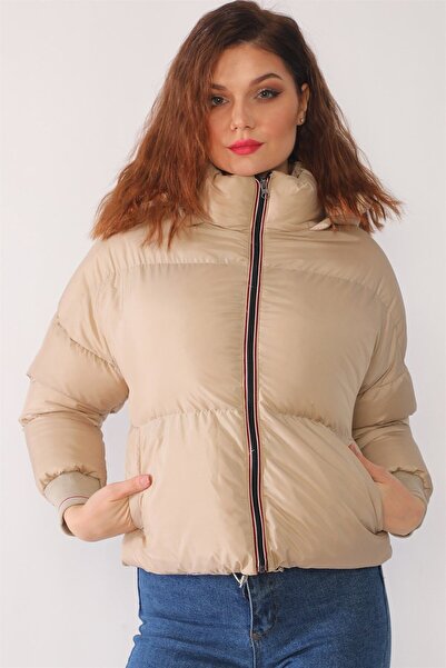 Dewberry Z6650 Inflatable Coat-Beige