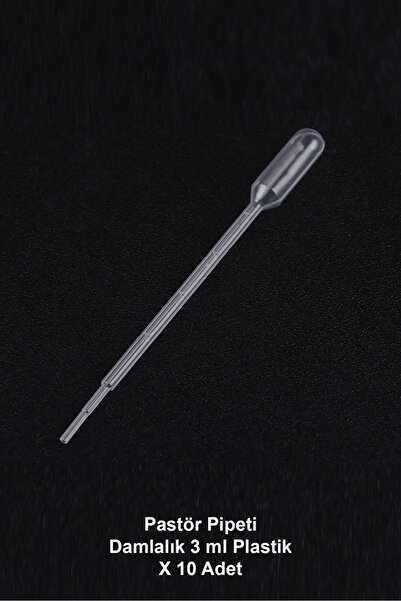 ATEL-SAN Pastör Pipeti Damlalık 3 ml Plastik - 10 Adet