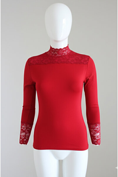 Altınay Kol Ve Yaka Dantelli Kadın Body