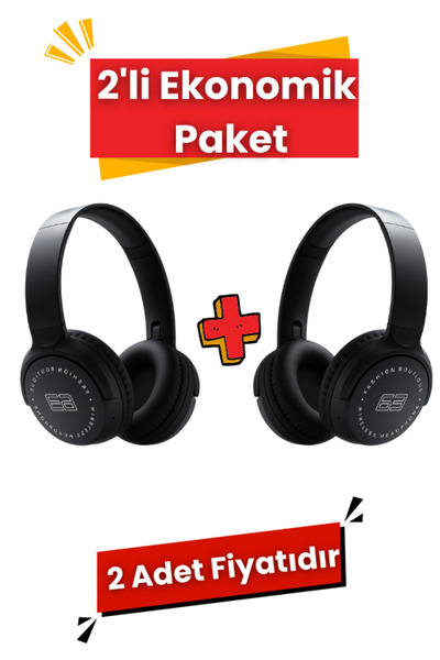 OWWOTECH 2 Adet Siyah P63 Kulaküstü Bluetooth Kulaklık 5.1 Wireless Çocuk Kulaklığı Kablosuz Kulaklık