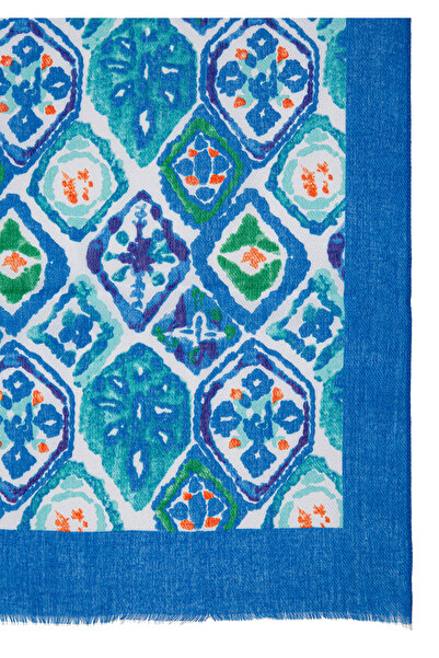 Mavi Baskılı Şal 1912210-70869