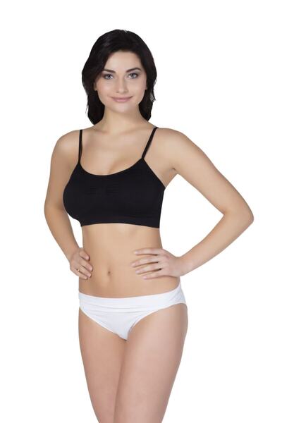 Form Angel مشد نسائي من الجلد السويدي مبطن باللون الأسود