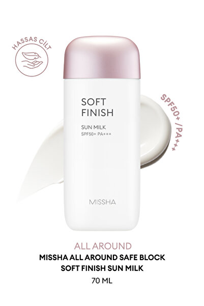 Missha Hassas Ciltlere Koruma Sağlayan Güneş Sütü All Around Safe Block Soft Finish Sun Milk SPF50+