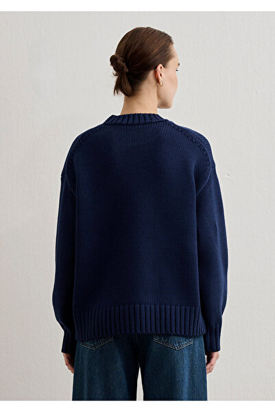 Mavi Bisiklet Yaka Lacivert Kazak Oversize / Geniş Kesim 1710516-84371