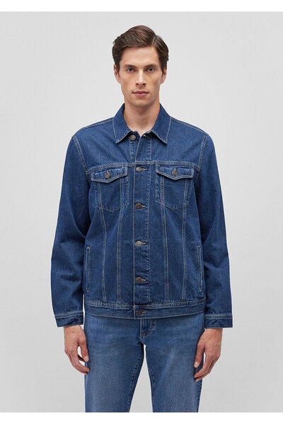 Mavi Drake 90lar Puslu Koyu Mavi Jean Ceket 010143-87939