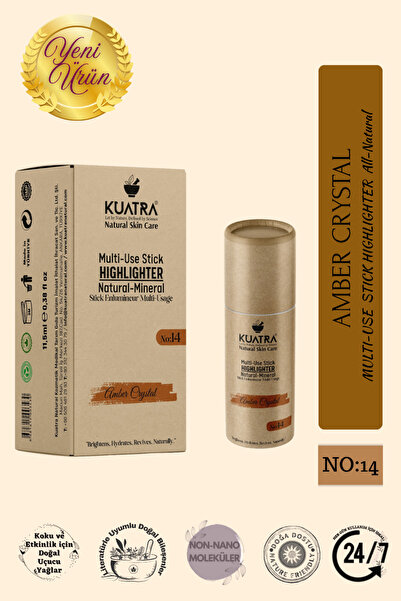 KUATRA Amber Crystal – Doğal Bakır Işıltı Highlighter Stick | Nemlendirici & ...