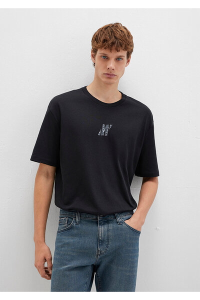 Mavi Pro Logo Printed Black T-Shirt Loose Fit / Loose Relaxed Fit0612189-900