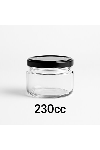 Genel Markalar 230cc Siyah Kapaklı Cam Kavanoz, Şık ve Dayanıklı Saklama Çözümü
