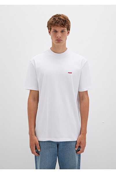 Mavi Weißes Basic-T-Shirt mit Logo-Print, lockere Passform / lockere, entspannte Passform 0612216 -620