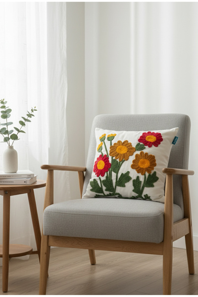 Rolivs وسادة مطرزة NK 2608 بتصميم حديقة الزهور