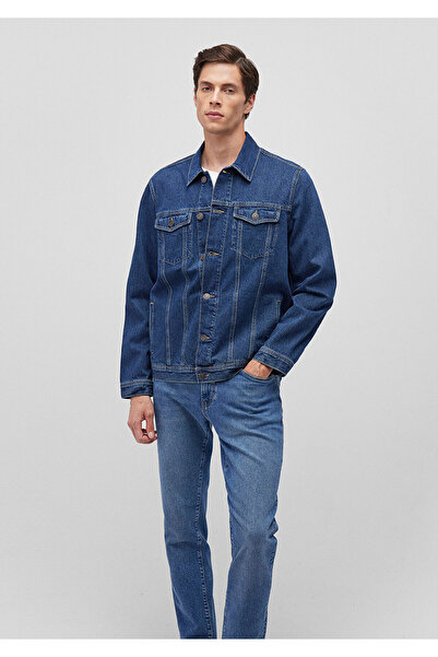 Mavi Drake 90lar Puslu Koyu Mavi Jean Ceket 010143-87939