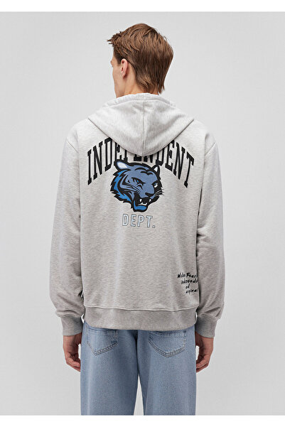 Mavi Φούτερ με γκρι κουκούλα - Πίσω στάμπα 0S10174-82498