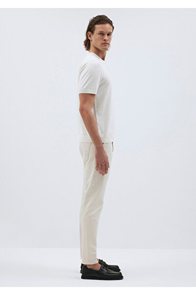 Mavi Ekru Kısa Kollu Kazak Fitted / Vücuda Oturan Kesim 0710250-70058