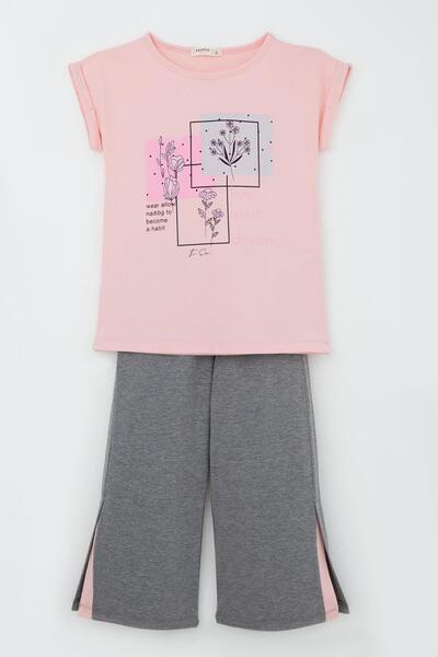 Breeze Дівчачий комплект з брюками з квітковим принтом і розрізом, 6-12 років...