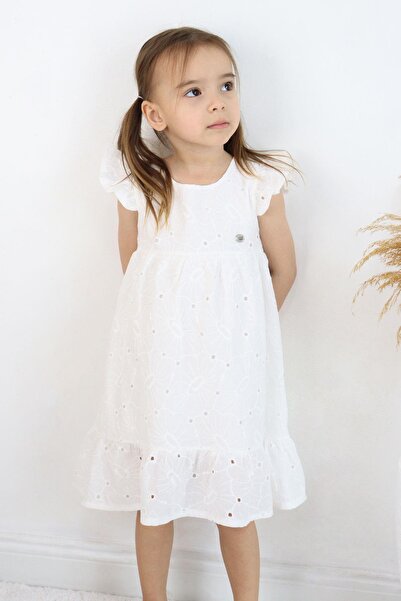 Breeze Girl's Dress - Laced Flower, Ecru 4-9 Years Range