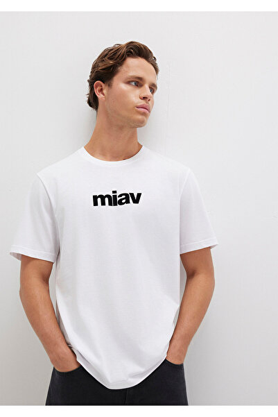 Mavi Černé bílé tričko Miav s potiskem Regular Fit / Regular Fit067153-602