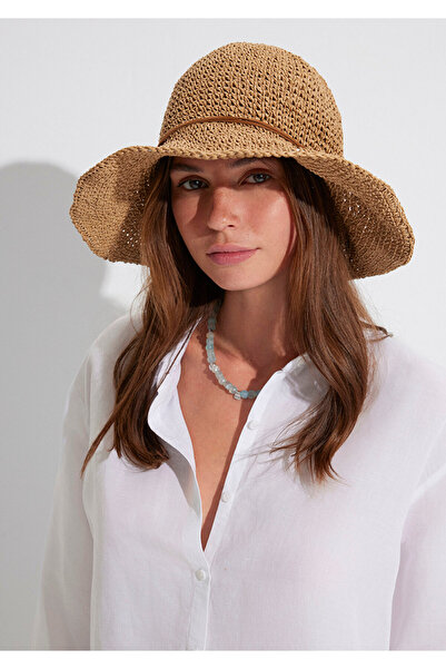 Mavi Kahverengi Hasır Şapka 1911280-70185