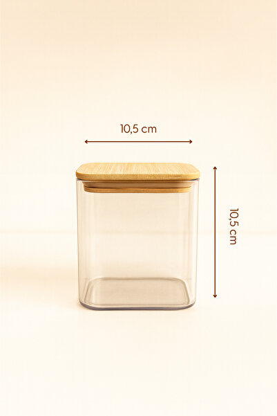 Fhilli Maxi - 3-Piece Bamboo Vacuum Lid Plastic Grain Food Storage Container 900 ml