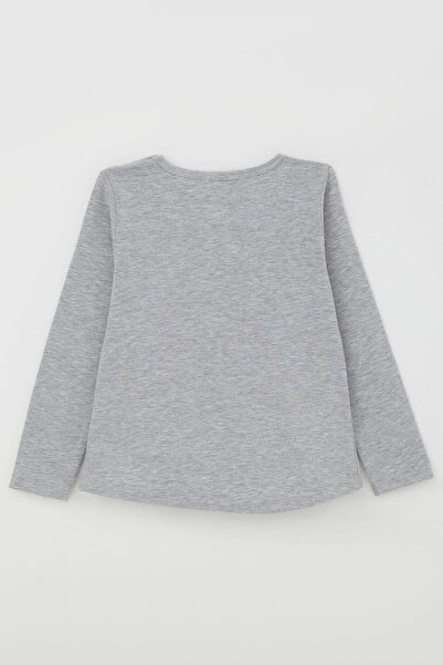 Breeze 2-6 Years Girl's Gray Melange Tights Set - Cute with Printed Hearts