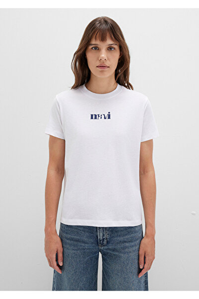 Mavi Bedrucktes weißes T-Shirt Regular Fit / Regular Fit1612241-620