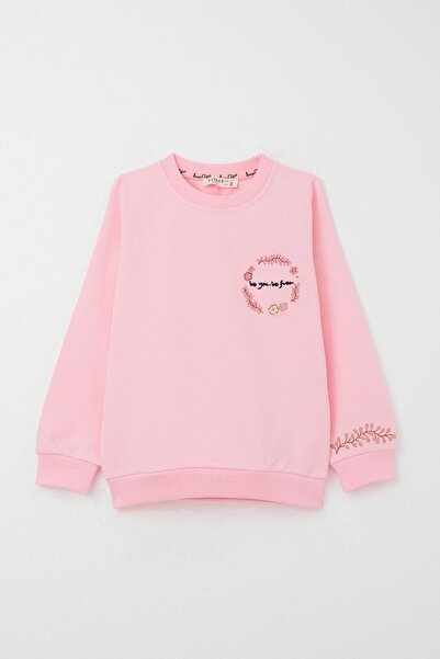 Breeze Σετ αθλητικής φόρμας για κορίτσια 1,5-5 ετών με κεντημένο λουλούδι σε ροζ χρώμα