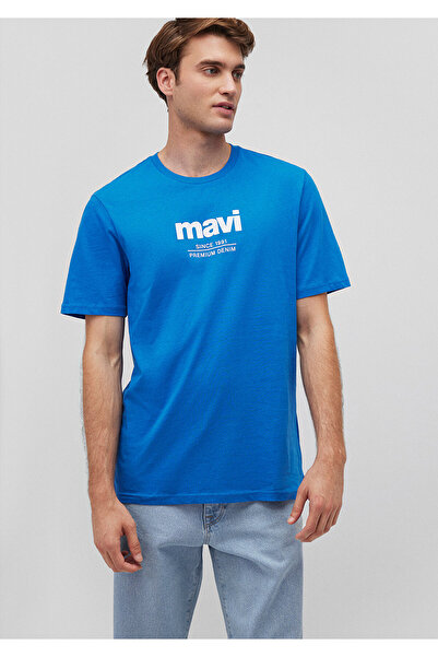 Mavi تي شيرت بقصة عادية مطبوع عليه شعار - 066849 -70913
