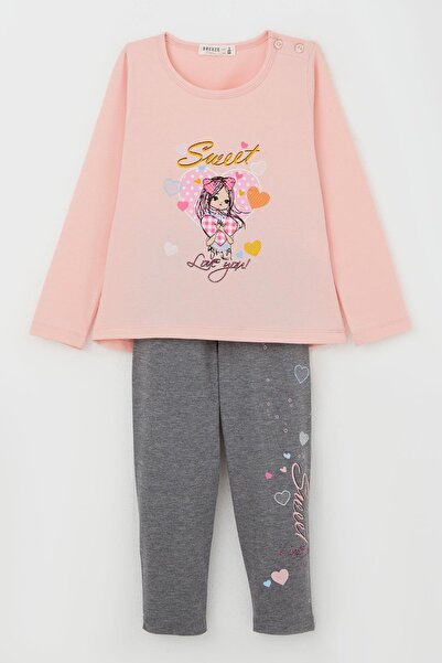 Breeze Комплект чорапогащи за момичета с сладък принт на сърца, 2-6 години, р...