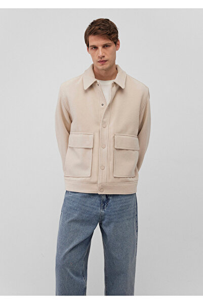 Mavi Bej Kaşe Kaban Oversize / Geniş Kesim 0110241-70134