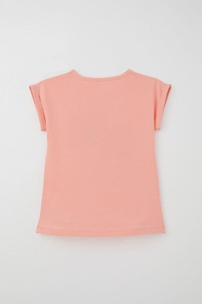 Breeze Σετ παντελόνι για κορίτσια με φλοράλ στάμπα με σκίσιμο 6-12 ετών, σολομός