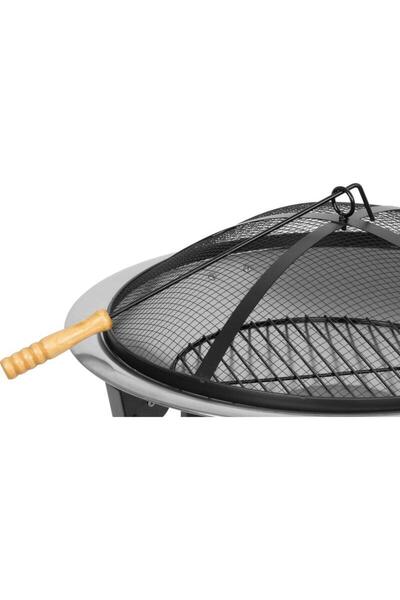 Strend Pro Fire pit with garden grill, round grill, metal, 57x40 cm, BBQ Mara