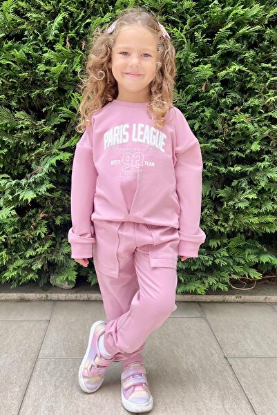 Breeze Σετ αθλητικών κοριτσιών 5-10 ετών - Θέμα League, ραμμένο σε V, αποξηραμένο τριαντάφυλλο