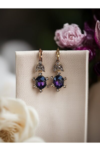 FAYRA ACCESSORIES أقراط كريستال بيضاوية مفصلة