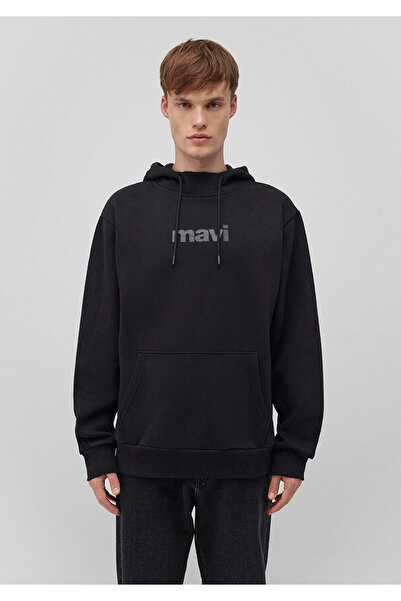 Mavi Φούτερ με στάμπα με κουκούλα Μαύρο 0610960-900