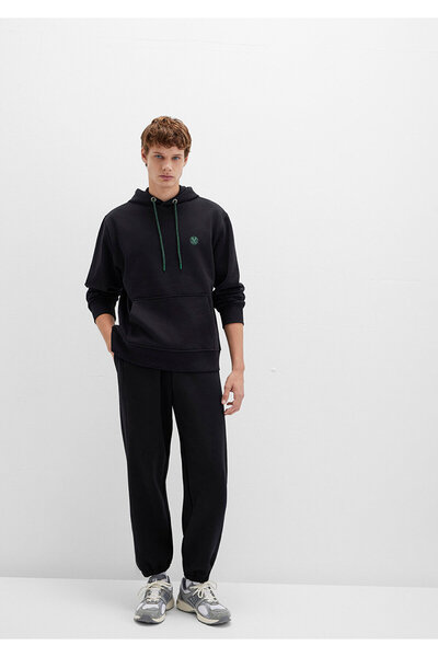 Mavi Чорний світшот з вишитим логотипом з капюшоном 065809900