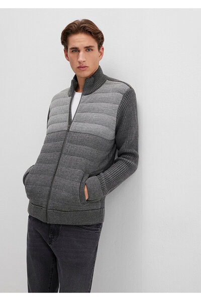 Mavi Zippered Gray Knitwear Cardigan Slim Fit / Slim Fit 070804 -34686