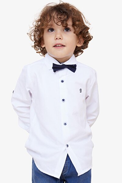 Breeze Πουκάμισο για αγόρι με παπιγιόν 3-7 ετών, λευκό