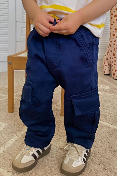 Breeze Παντελόνι για αγόρια πλαϊνή τσέπη τεμαχίων με ελαστική μέση 1,5-5 ετών, σκούρο μπλε
