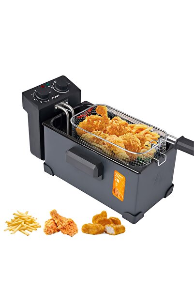 raf مقلاة كهربائية عميقة 2000 واط | مقلاة زيت كهربائية سعة 3 لترات مع 4 حلقات...