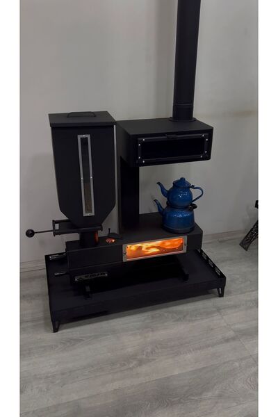 emsa Pelet Soba Kuzineli Premium Seri Fırınlı Ekonomik Yüksek Isı verimli Pelet Sobası Paslanmaz Krom Hazneli