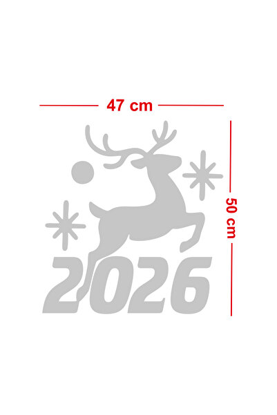 MIGNATIS 2026 New Year Glass Sticker with Deer and Star Motifs - Store Window Christmas Decoration