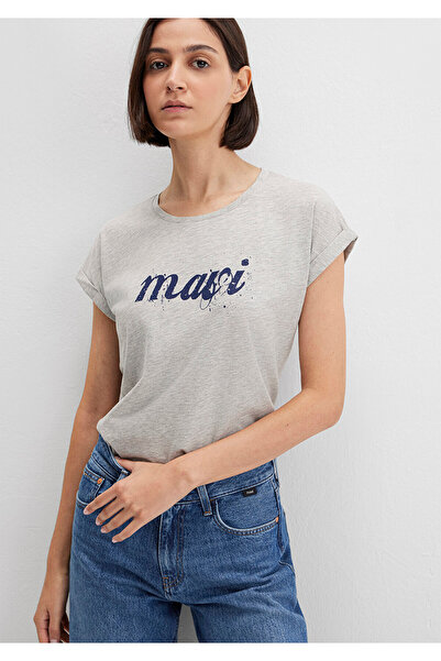 Mavi Gray Logo Printed Loose Cut T-Shirt - 166422 -25702
