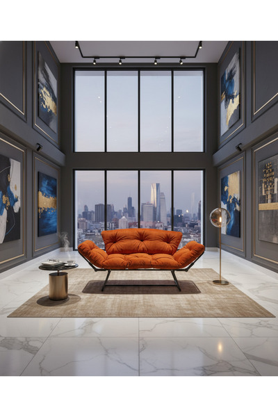 AVYNA Yatak Olabilen Mekanizmalı İkili Kanepe | Kolları Açılan, Modern ve Fon...