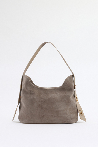 Miales Mink, 100% Genuine Suede Leather Women's Shoulder Bag with Zipper Clos...