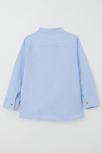 Breeze Πουκάμισο για αγόρια και κορίτσια με έμβλημα με κουμπιά ηλικίας 3-7 ετών, γαλάζιο