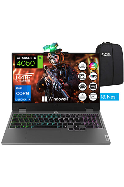 LENOVO LOQ İ7-13650HX RTX4050 16GB RAM 512GB SSD 15.6" FHD IPS 144Hz W11 Taşı...