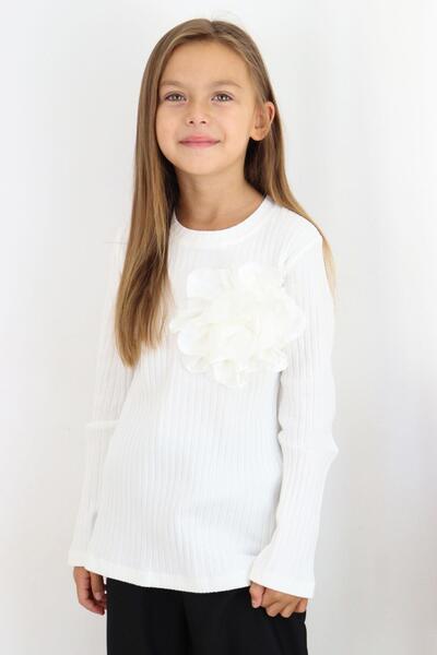 Breeze 8-14 років, дівчатка, футболка з довгими рукавами та аксесуарами у вигляді троянд - екрю