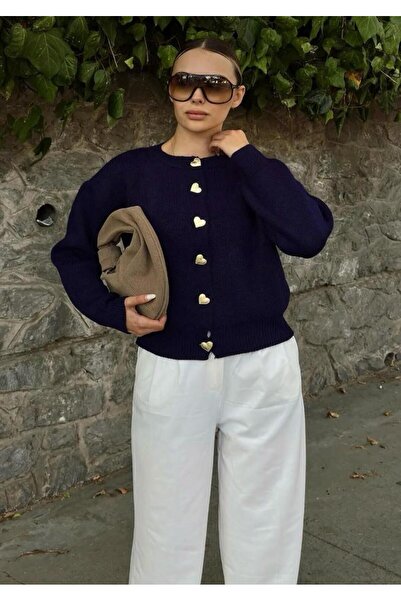 hedef giyim Heart Buttoned Knitwear Cardigan
