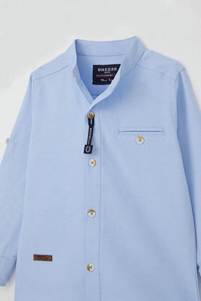 Breeze Πουκάμισο για αγόρια και κορίτσια με έμβλημα με κουμπιά ηλικίας 3-7 ετών, γαλάζιο